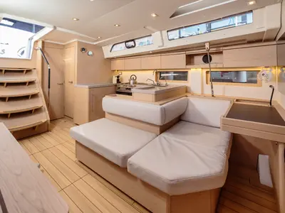 Salon of Beneteau Oceanis 51.1, a sailboat at Tonnarella, Italy