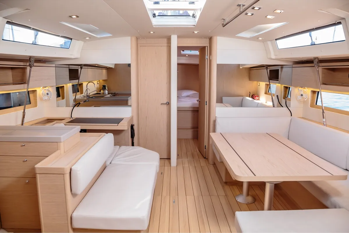 Salon of Beneteau Oceanis 51.1, a sailboat at Tonnarella, Italy