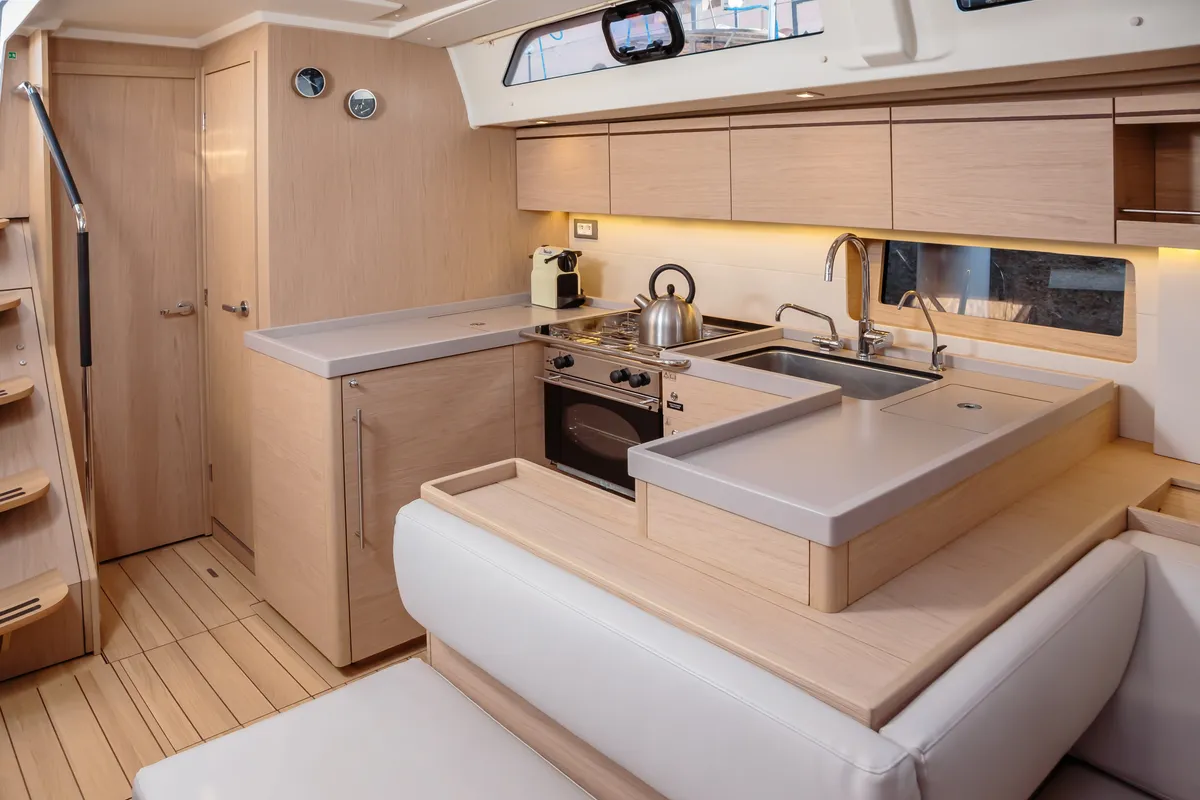 Galley of Beneteau Oceanis 51.1, a sailboat at Tonnarella, Italy