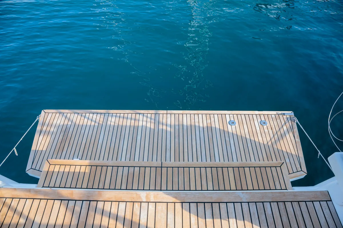 Deck of Beneteau Oceanis 51.1, a sailboat at Tonnarella, Italy