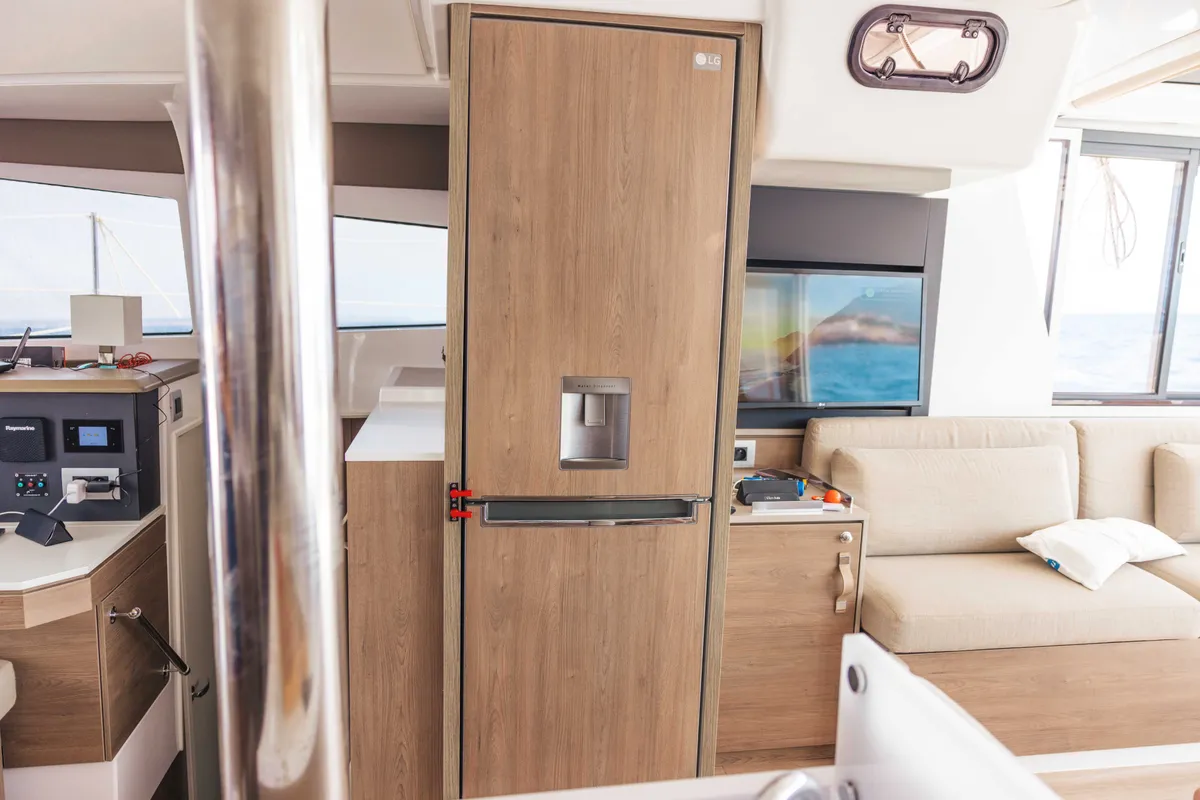 Galley of Loxarel, a Bali 4.2 catamaran at Ibiza, Spain