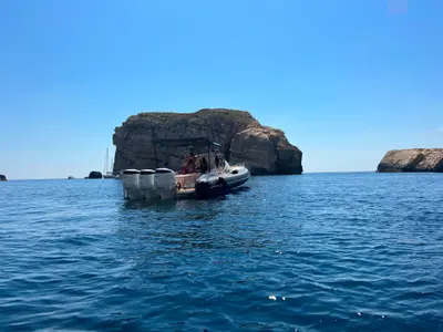 Exterior view of Ethan Jo, a Nuova Jolly Prince 38 Sport Cabin motorboat at Msida, Malta