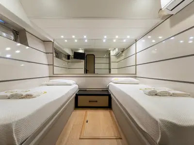 Cabin on BEYEFENDI H, a Falcon Yachts Beyefendi H motor yacht at Fethiye, Turkey