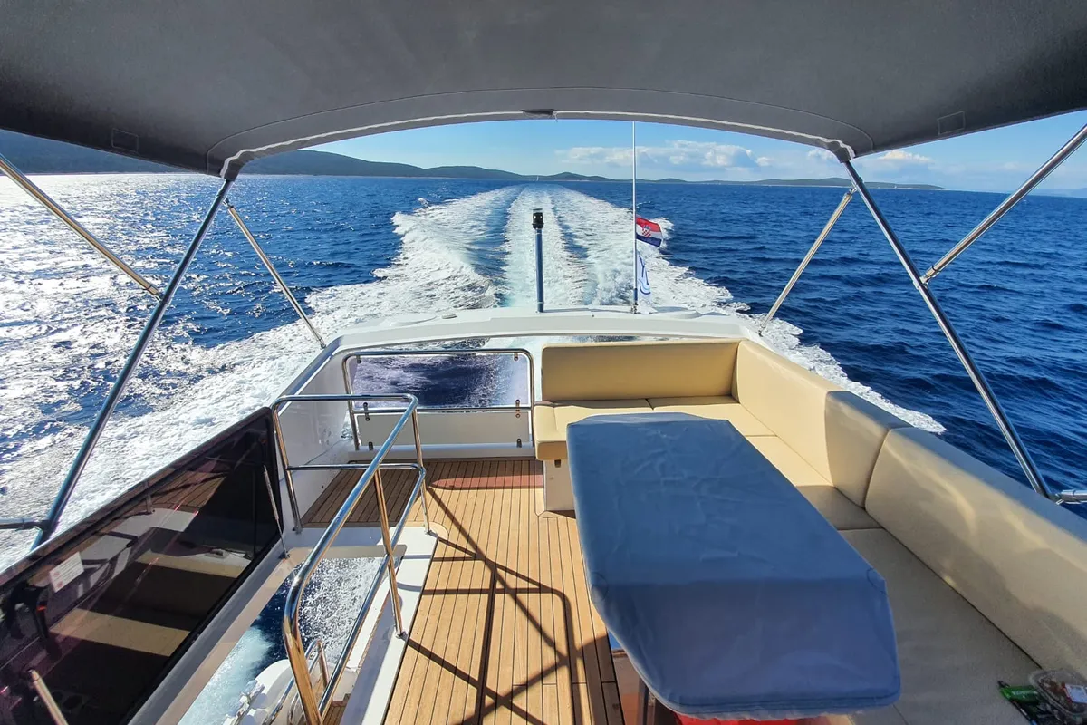 Blue Lagoon II, a Sealine F430 motor yacht at Grad Pula, Croatia