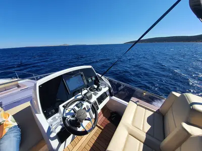 Blue Lagoon II, a Sealine F430 motor yacht at Grad Pula, Croatia
