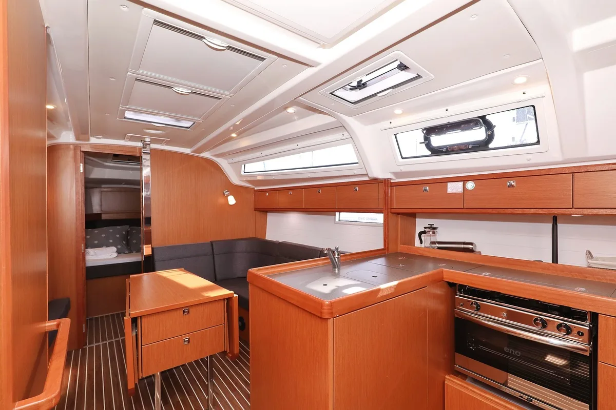 Salon of aMore, a Bavaria Cruiser 37 sailboat at Pirovac, Croatia