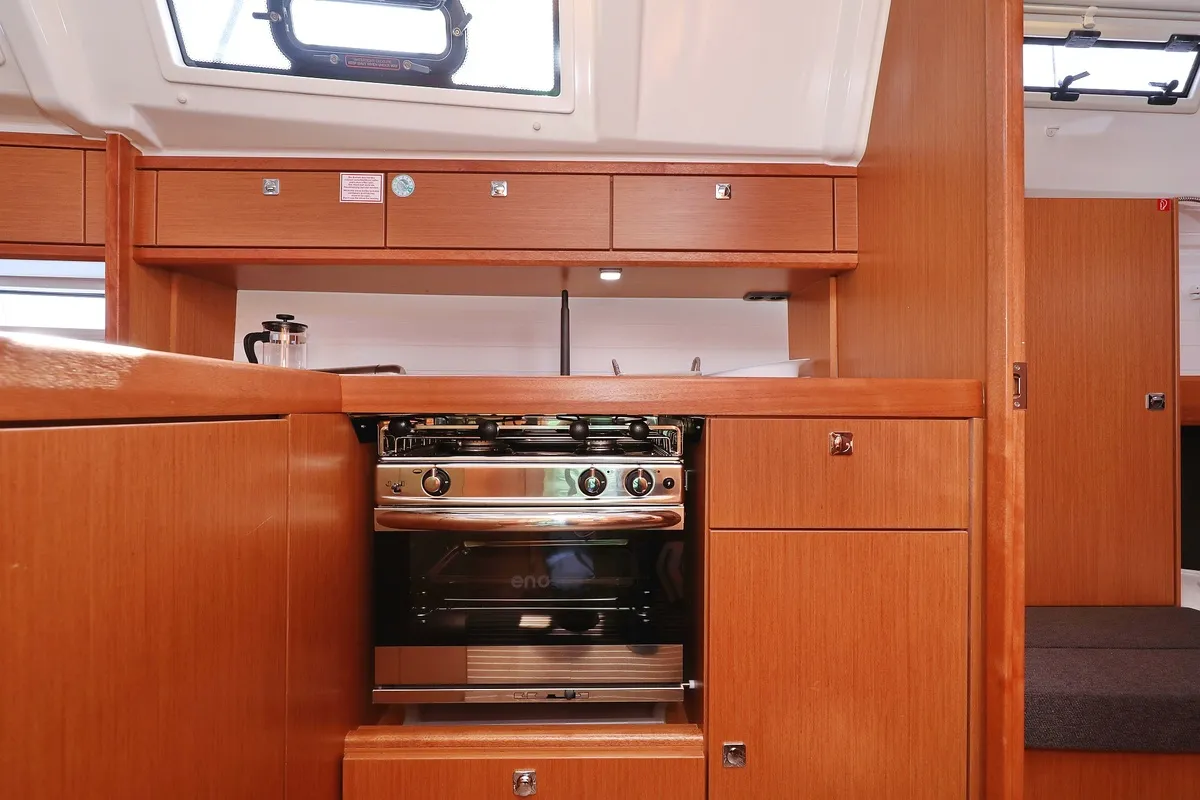 Galley of aMore, a Bavaria Cruiser 37 sailboat at Pirovac, Croatia