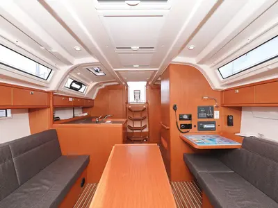Salon of aMore, a Bavaria Cruiser 37 sailboat at Pirovac, Croatia