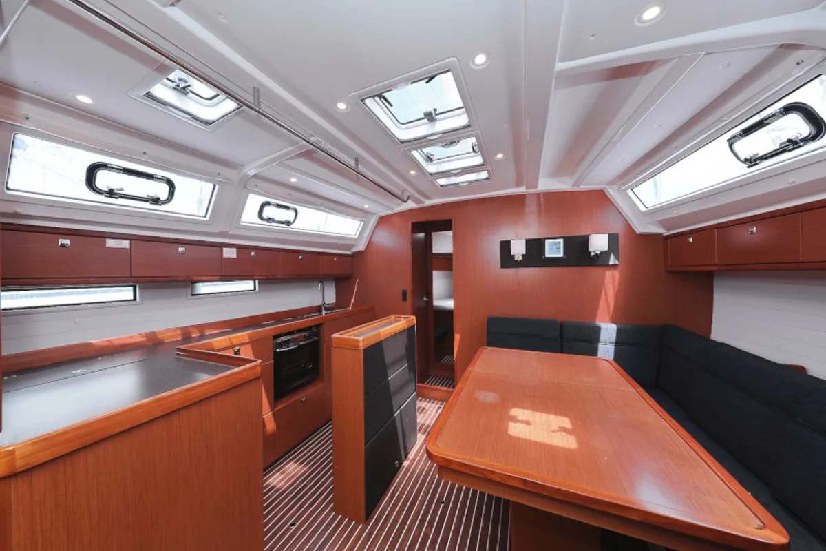 Salon of Bavaria Cruiser 46, a sailboat at Zadar, Croatia