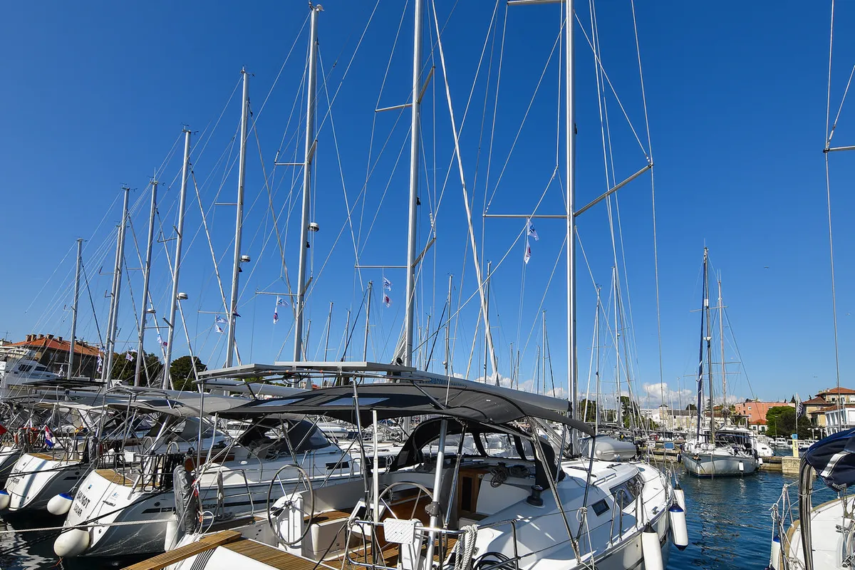 Exterior view of Bavaria Cruiser 46, a sailboat at Zadar, Croatia