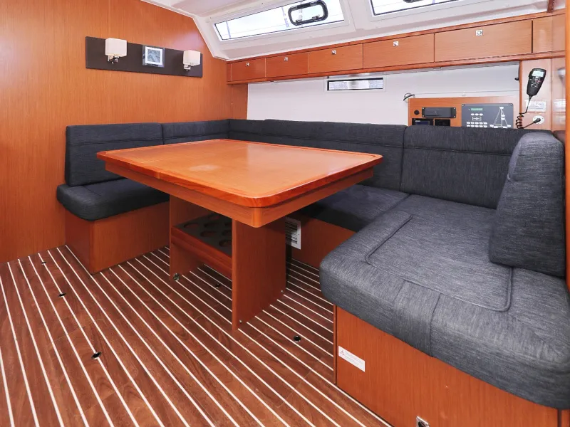 Salon of Bavaria Cruiser 46, a sailboat at Zadar, Croatia