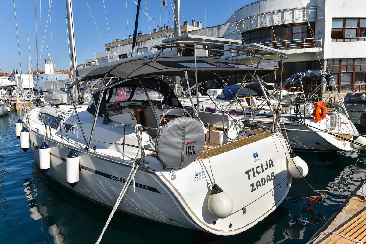Exterior view of Bavaria Cruiser 46, a sailboat at Zadar, Croatia
