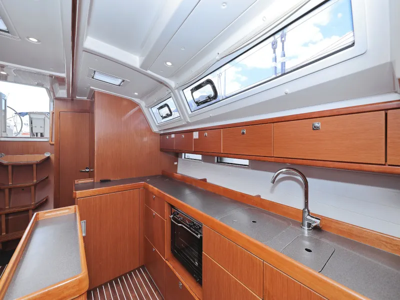 Galley of Bavaria Cruiser 46, a sailboat at Zadar, Croatia