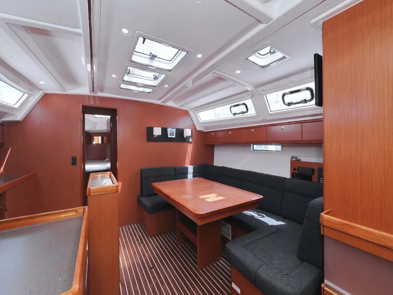 Salon of Bavaria Cruiser 46, a sailboat at Zadar, Croatia