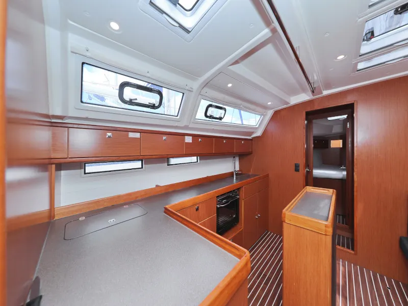 Galley of Bavaria Cruiser 46, a sailboat at Zadar, Croatia
