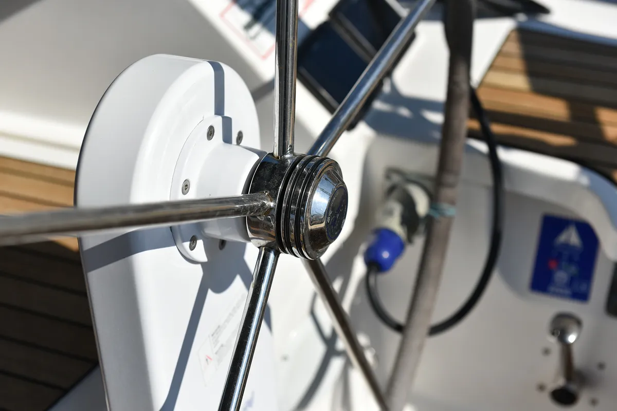 Cockpit of Bavaria Cruiser 46, a sailboat at Zadar, Croatia