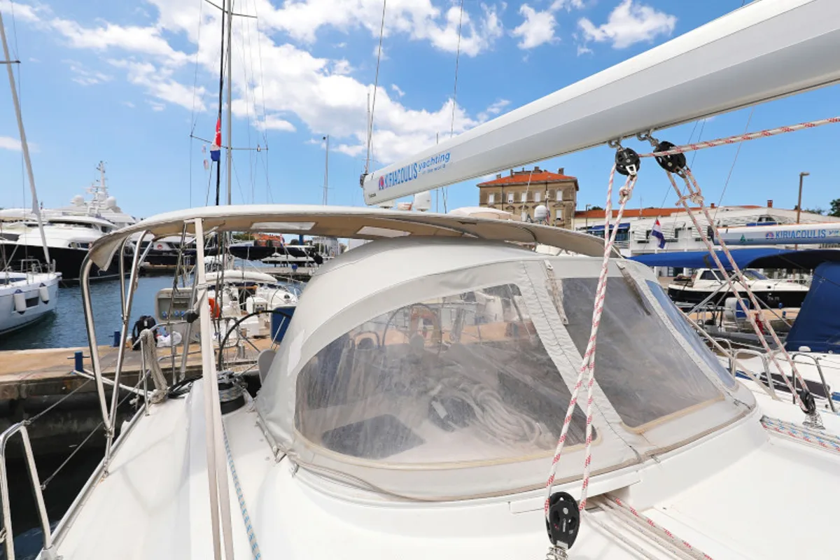 Exterior view of Bavaria Cruiser 46, a sailboat at Zadar, Croatia