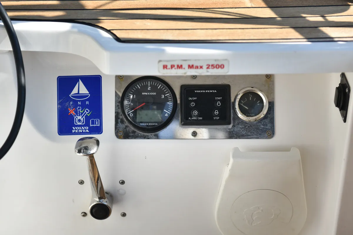Cockpit of Bavaria Cruiser 46, a sailboat at Zadar, Croatia