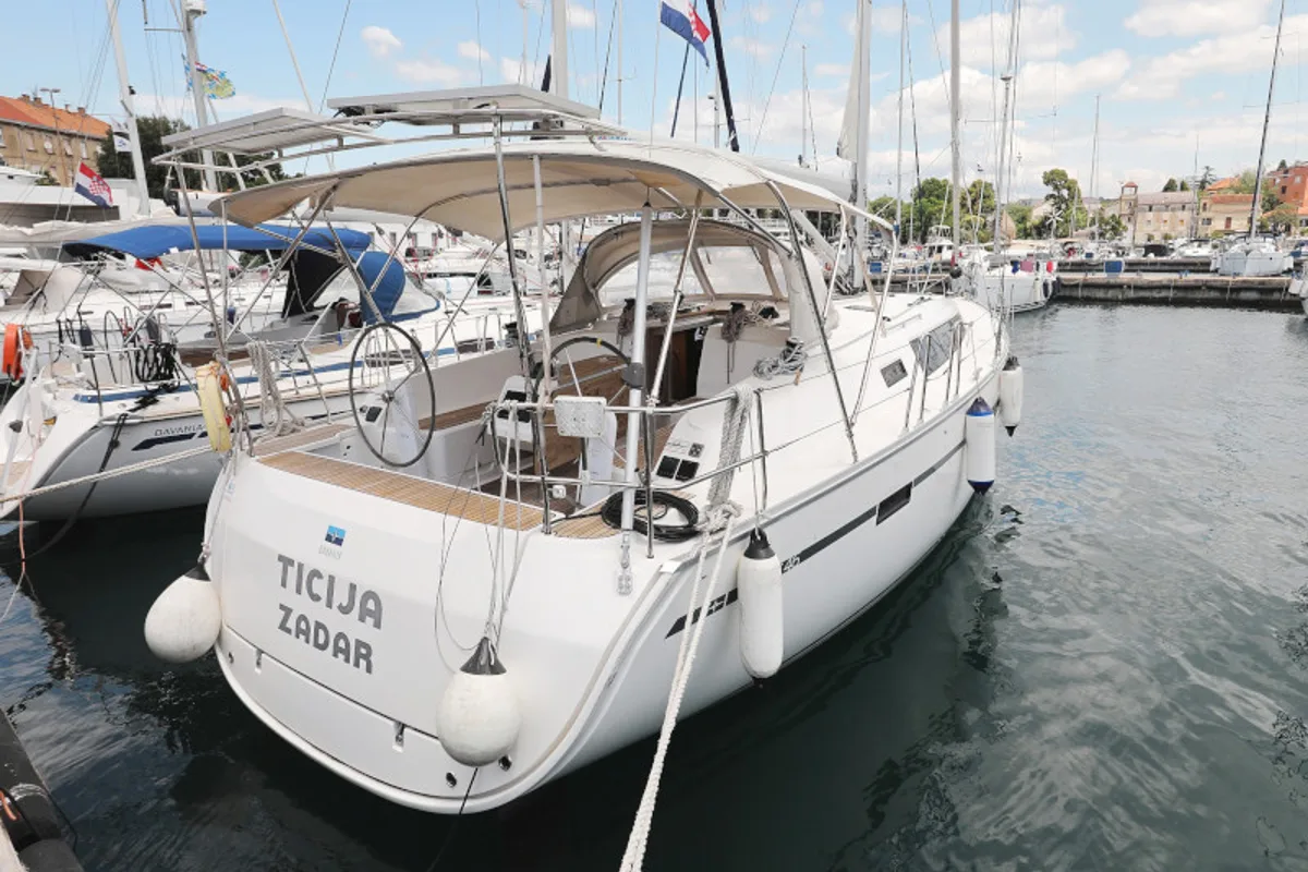 Exterior view of Bavaria Cruiser 46, a sailboat at Zadar, Croatia