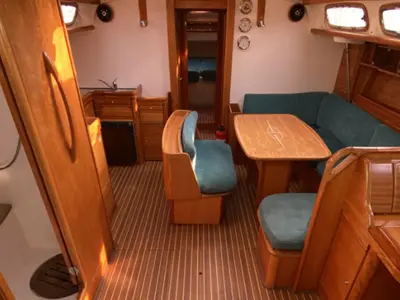 Salon of Bavaria 46 Cruiser, a sailboat at Heiligenhafen, Germany