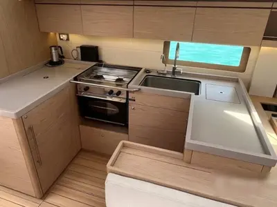 Galley of Princess Oceana, a Beneteau Oceanis 51.1 sailboat at Municipal Unit of Ellomenos, Greece