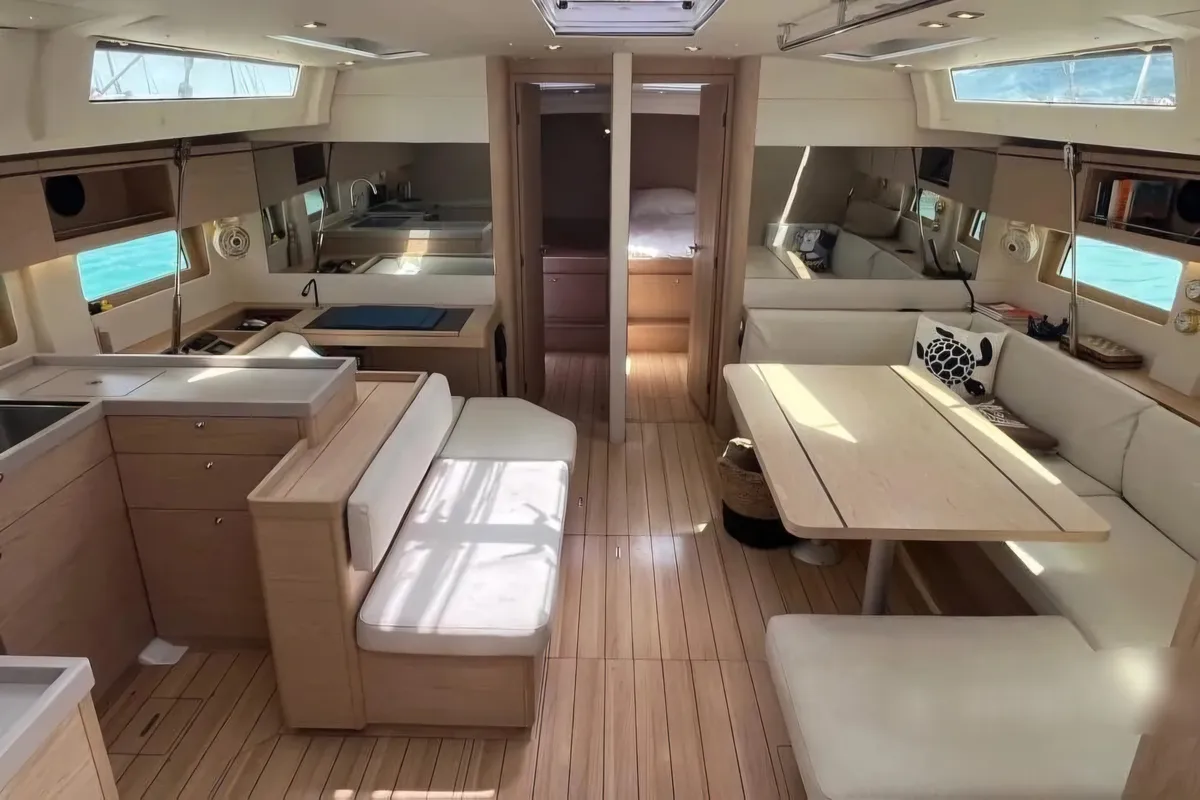 Salon of Princess Oceana, a Beneteau Oceanis 51.1 sailboat at Municipal Unit of Ellomenos, Greece