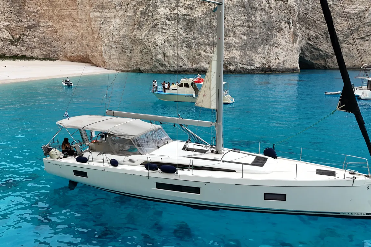 Exterior view of Princess Oceana, a Beneteau Oceanis 51.1 sailboat at Municipal Unit of Ellomenos, Greece