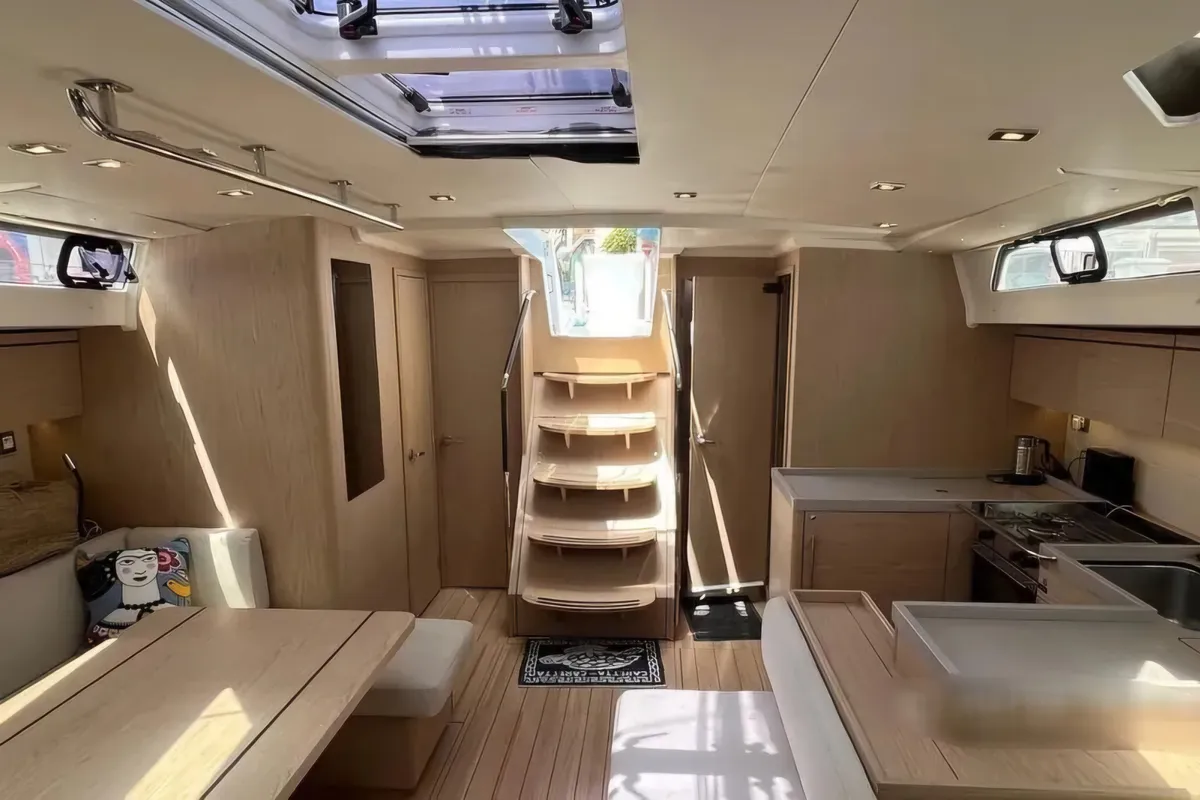 Salon of Princess Oceana, a Beneteau Oceanis 51.1 sailboat at Municipal Unit of Ellomenos, Greece