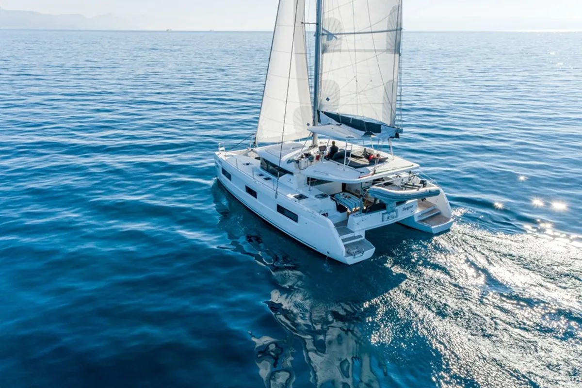 Exterior view of Galeb, a Lagoon 46 catamaran at Seget Donji, Croatia