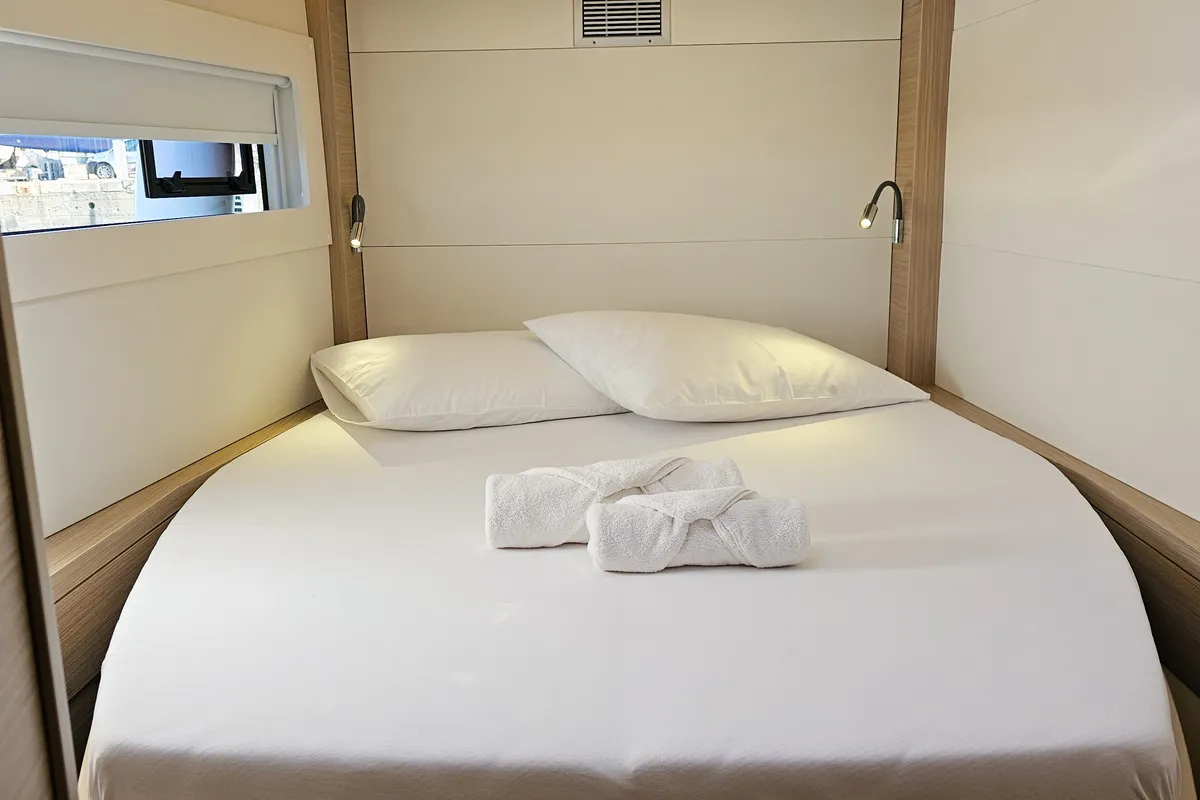 Cabin on Galeb, a Lagoon 46 catamaran at Seget Donji, Croatia