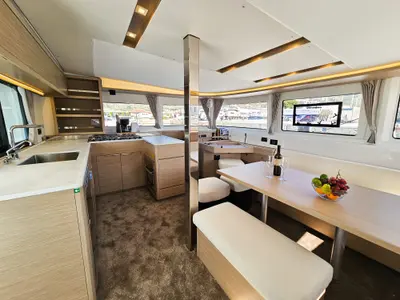 Salon of Galeb, a Lagoon 46 catamaran at Seget Donji, Croatia