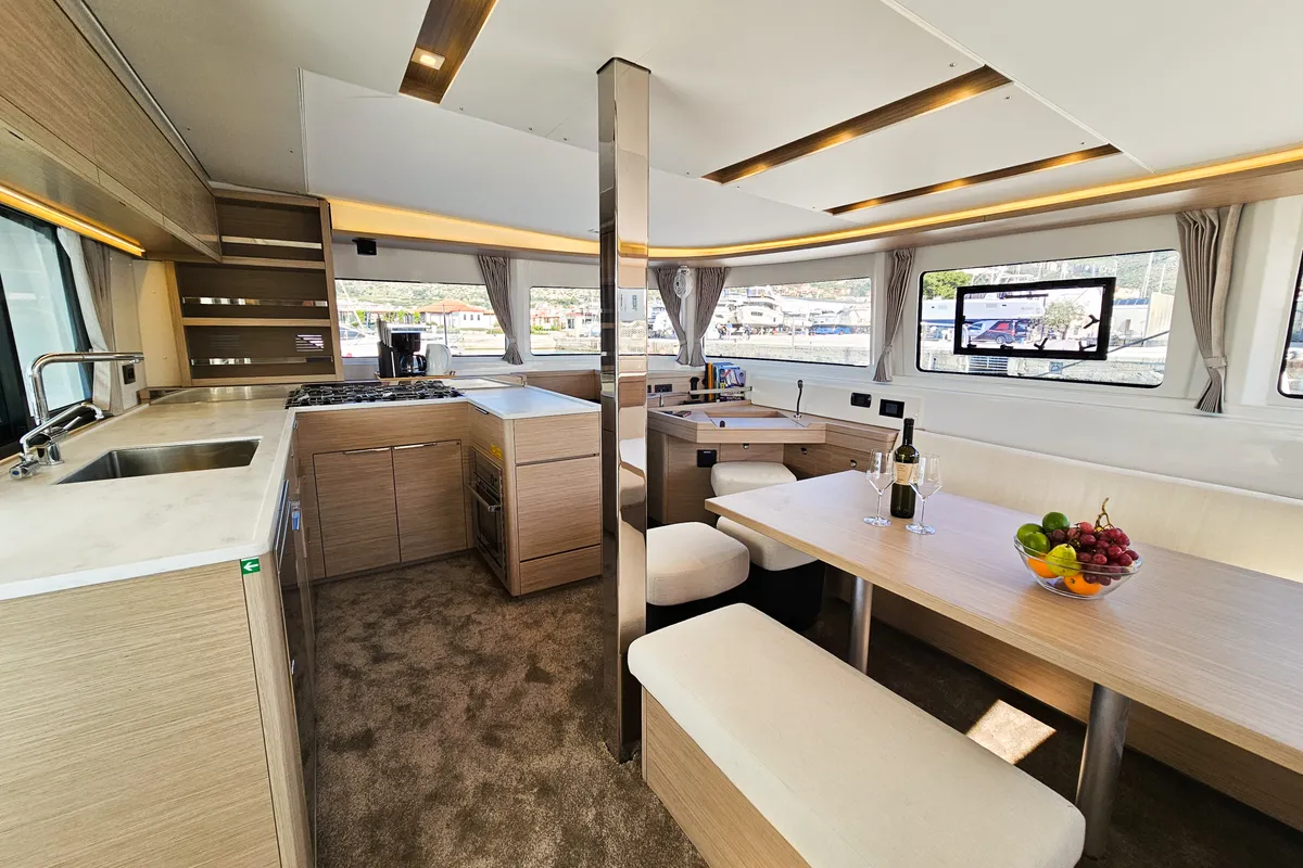 Salon of Galeb, a Lagoon 46 catamaran at Seget Donji, Croatia