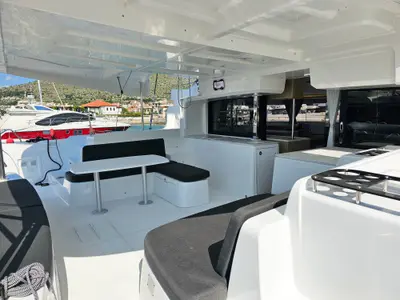 Deck of Galeb, a Lagoon 46 catamaran at Seget Donji, Croatia