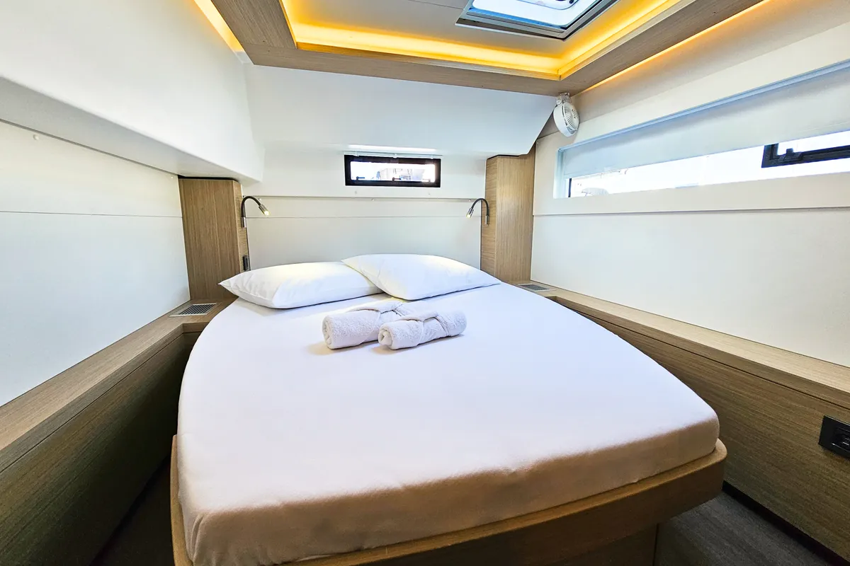Cabin on Galeb, a Lagoon 46 catamaran at Seget Donji, Croatia