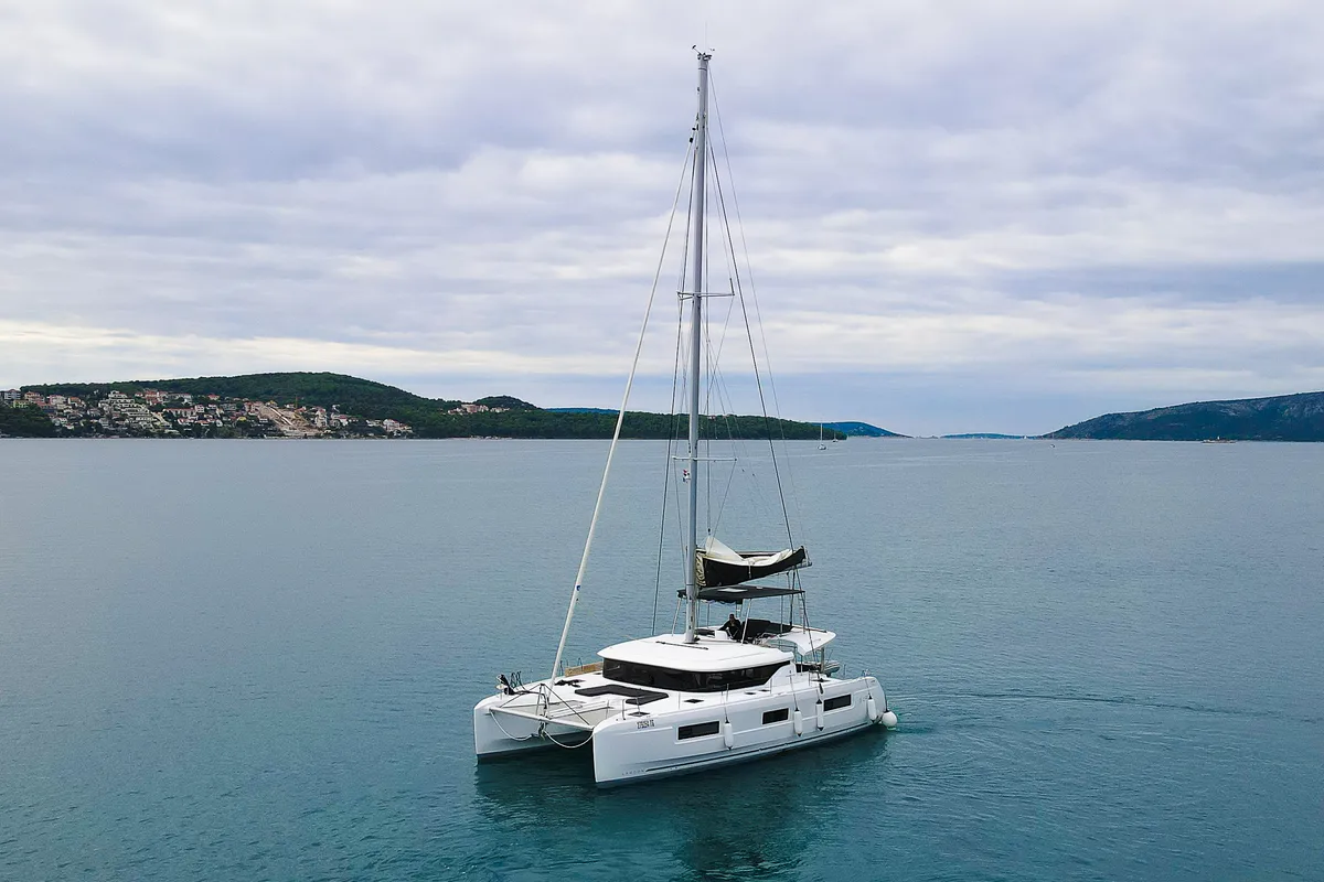 Exterior view of Galeb, a Lagoon 46 catamaran at Seget Donji, Croatia