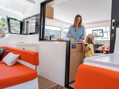 Galley of AQUILA, a Excess 13 catamaran at Municipal Unit of Lefkada, Greece