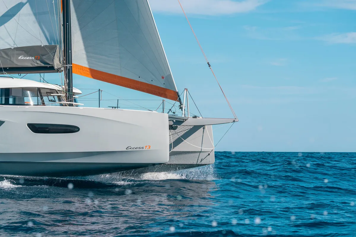 Exterior view of AQUILA, a Excess 13 catamaran at Municipal Unit of Lefkada, Greece