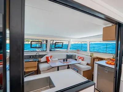 Salon of AQUILA, a Excess 13 catamaran at Municipal Unit of Lefkada, Greece