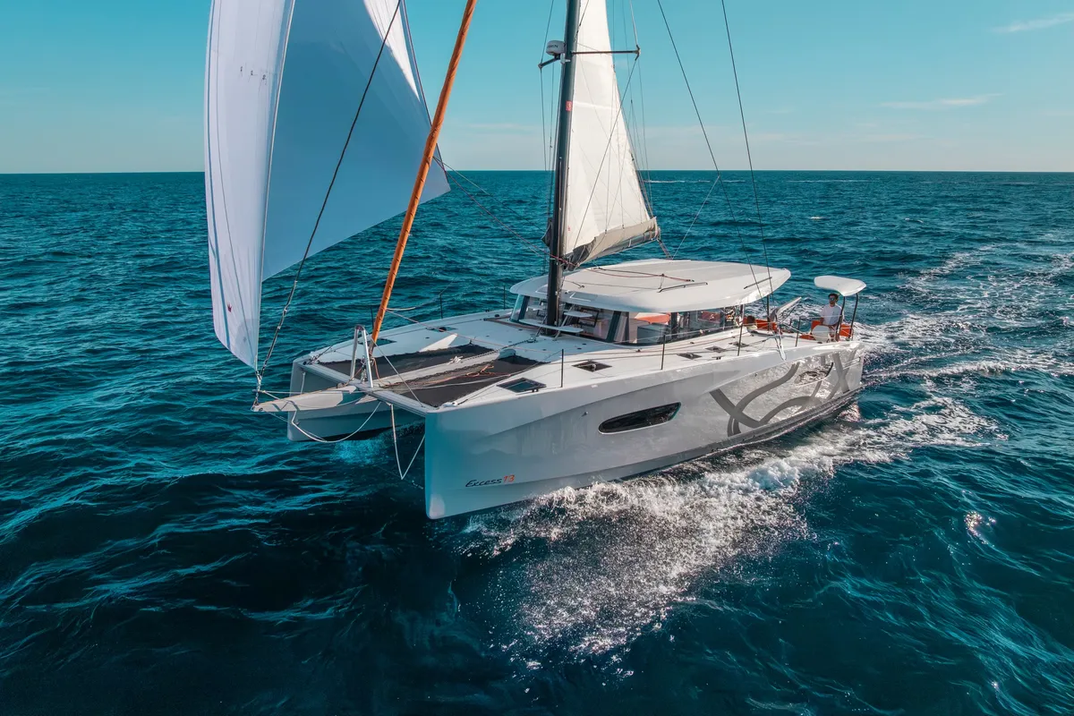 Exterior view of AQUILA, a Excess 13 catamaran at Municipal Unit of Lefkada, Greece
