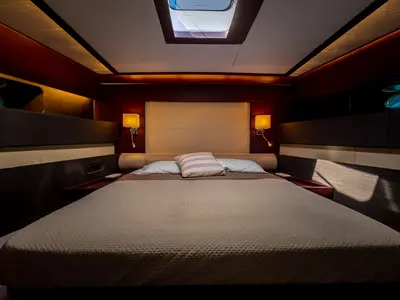Cabin on Maeva Star, a Leopard 23 motor yacht at Milazzo, Italy