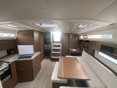 Salon of Ampeli, a Beneteau Oceanis 40.1 sailboat at Municipal Unit of Lefkada, Greece