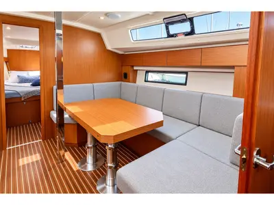 Salon of Sakura J, a Bavaria 42 sailboat at Punta Ala, Italy