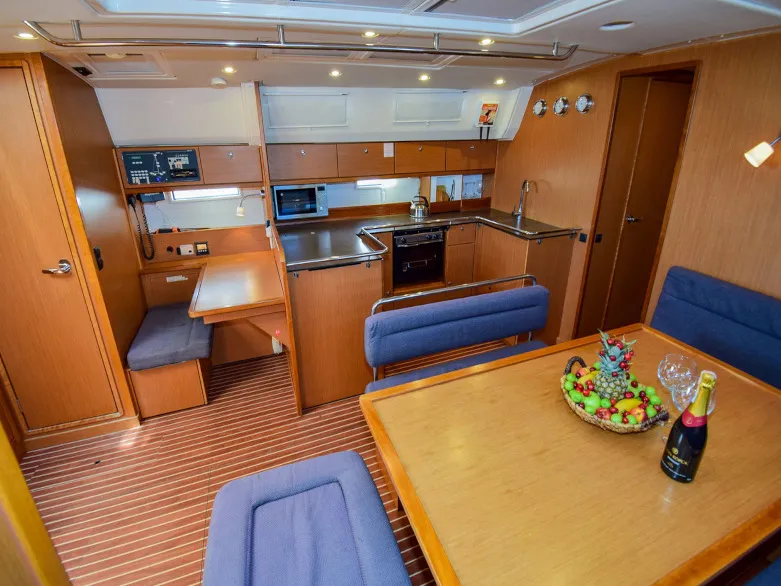 Cabin on MINA, a Bavaria 50 Cruiser sailboat at Marmaris, Turkey