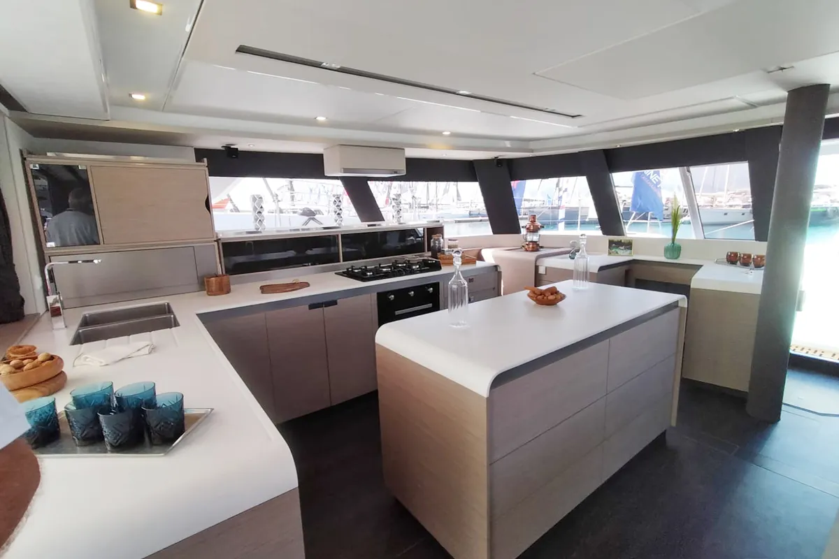 Galley of Libertà - Luxury Catamaran, A/C, Generator, Water maker, Solar panel, a Fountaine Pajot Samana 59 catamaran at Cas…