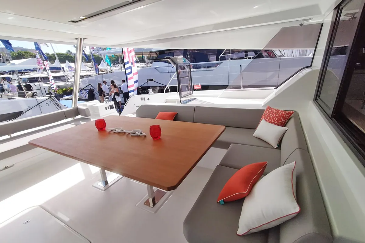 Deck of Libertà - Luxury Catamaran, A/C, Generator, Water maker, Solar panel, a Fountaine Pajot Samana 59 catamaran at Caste…