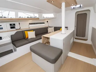 Salon of Ithaka, a Pogo 44 sailboat at Arrecife, Spain
