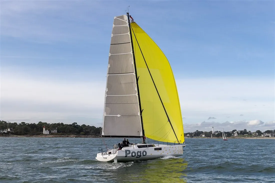 Exterior view of Ithaka, a Pogo 44 sailboat at Arrecife, Spain