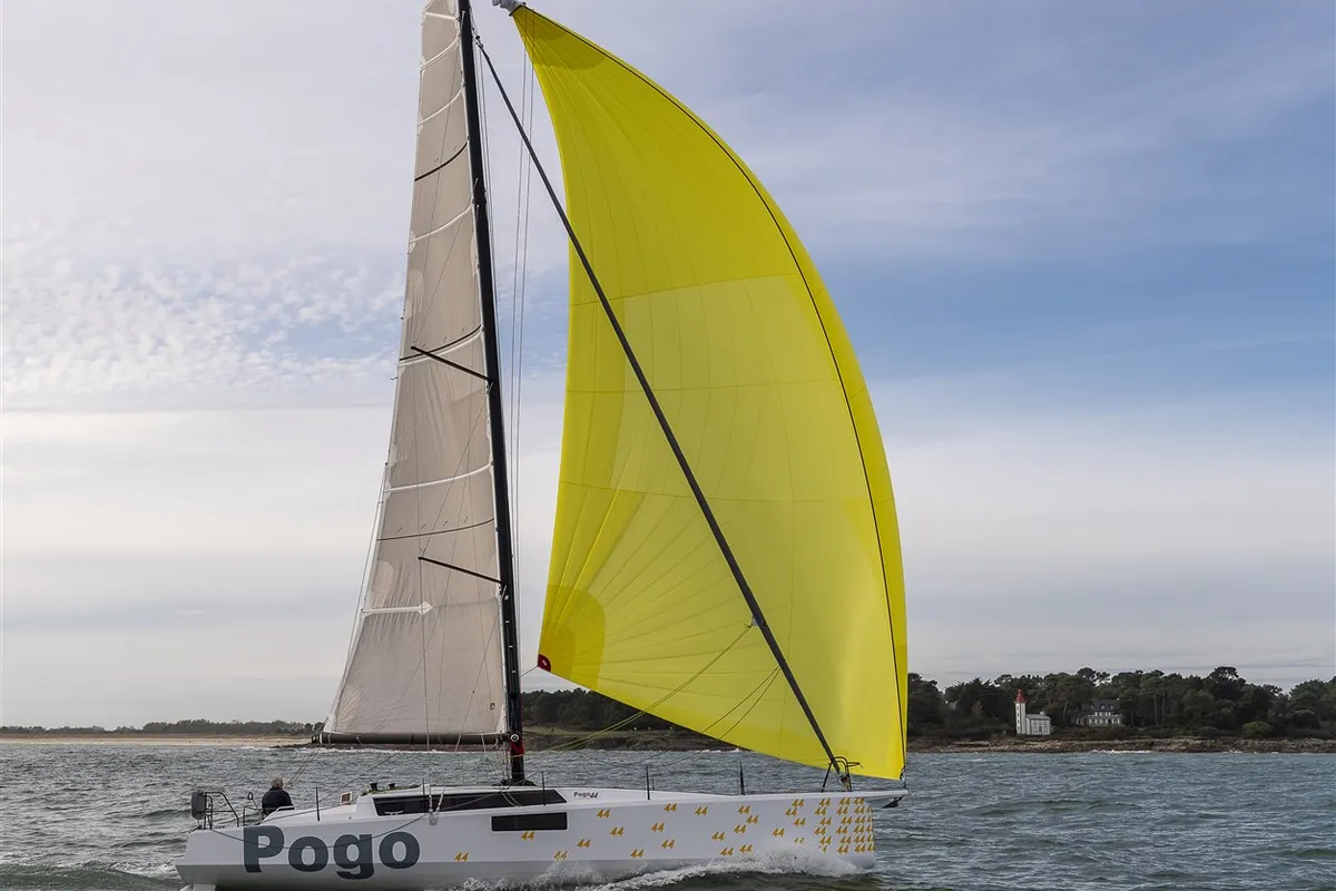 Exterior view of Ithaka, a Pogo 44 sailboat at Arrecife, Spain