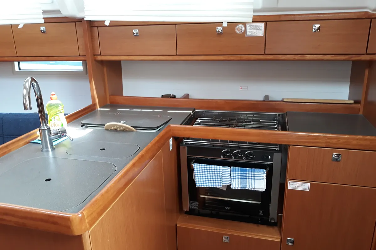 Galley of Mišac, a Bavaria Cruiser 37 sailboat at Općina Sukošan, Croatia