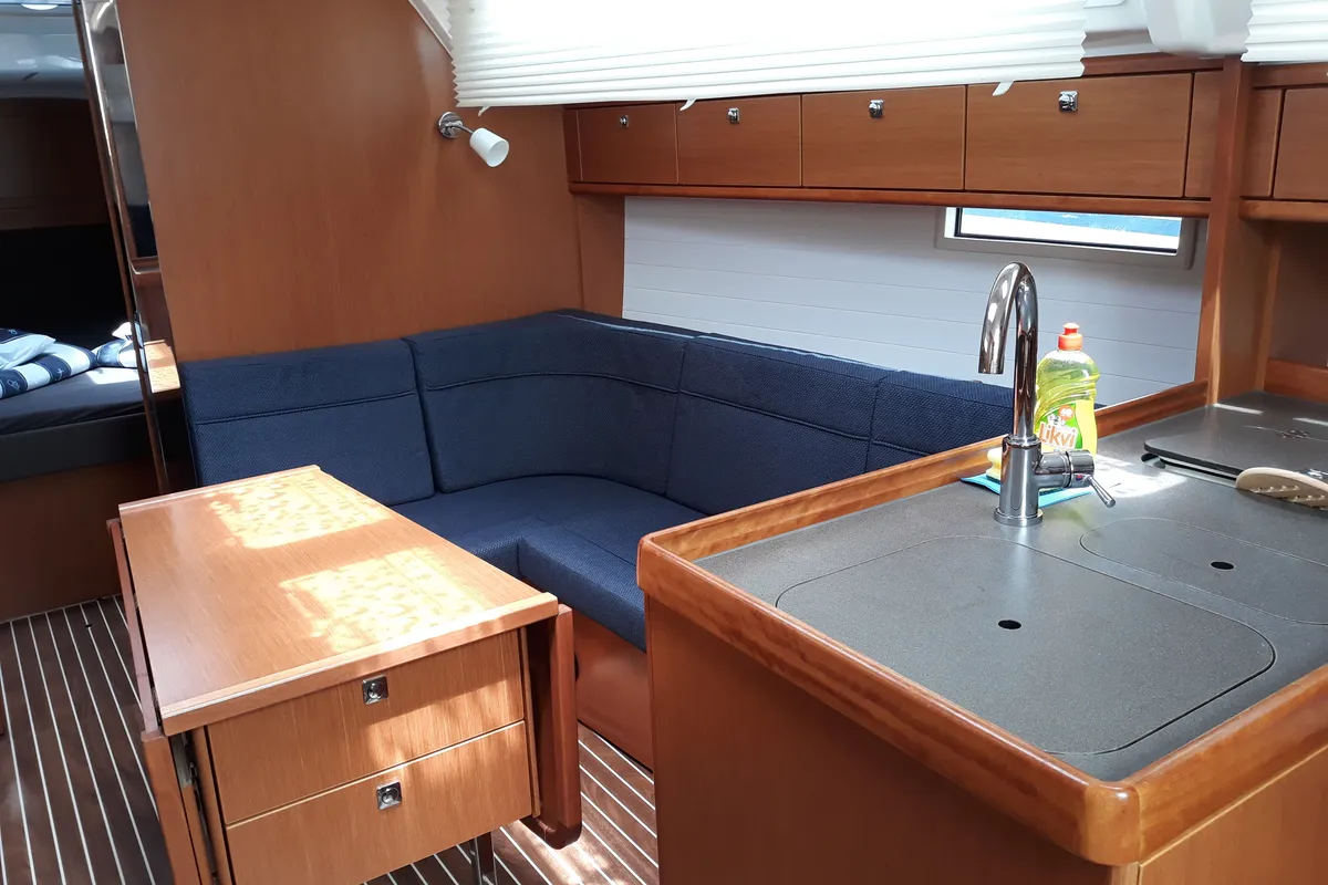 Galley of Mišac, a Bavaria Cruiser 37 sailboat at Općina Sukošan, Croatia